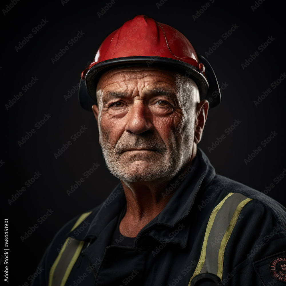 Heroic Firefighter Portrait: Courage and Dedication in Action Heroic Firefighter Portrait: Courage and Dedication in Action