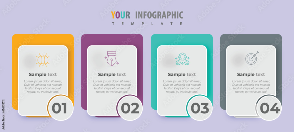 Vector presentation business infographic template with 4 options Vector presentation business infographic template with 4 options