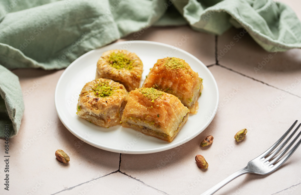 Assortment of Turkish baklava dessert Assortment of Turkish baklava dessert