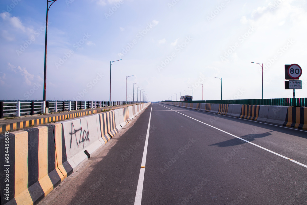 Dhaka to Mawa expressway road track asphalt in Bangladesh