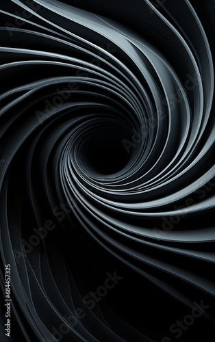 Gray spiral abstract graphic created with Generative AI tecnology.