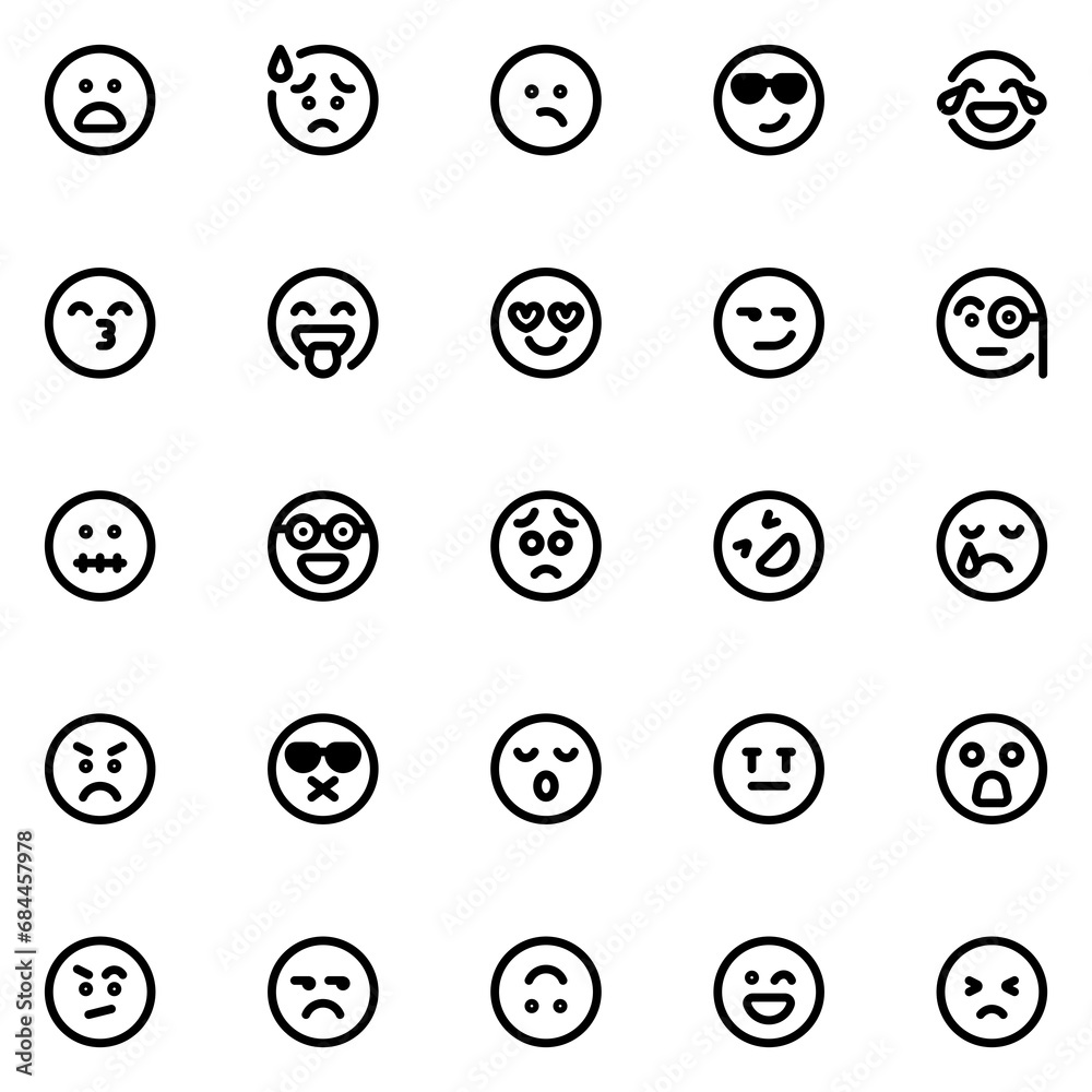 emoji line icon sheet
