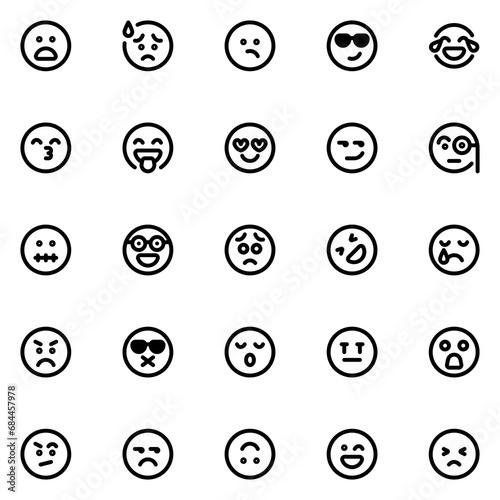 emoji line icon sheet
