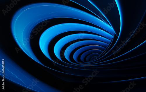 Blue spiral abstract graphic,created with Generative AI tecnology.