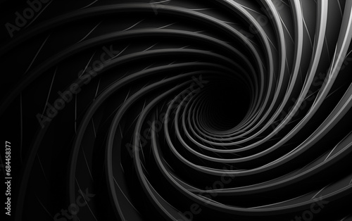 Gray spiral abstract graphic,created with Generative AI tecnology.