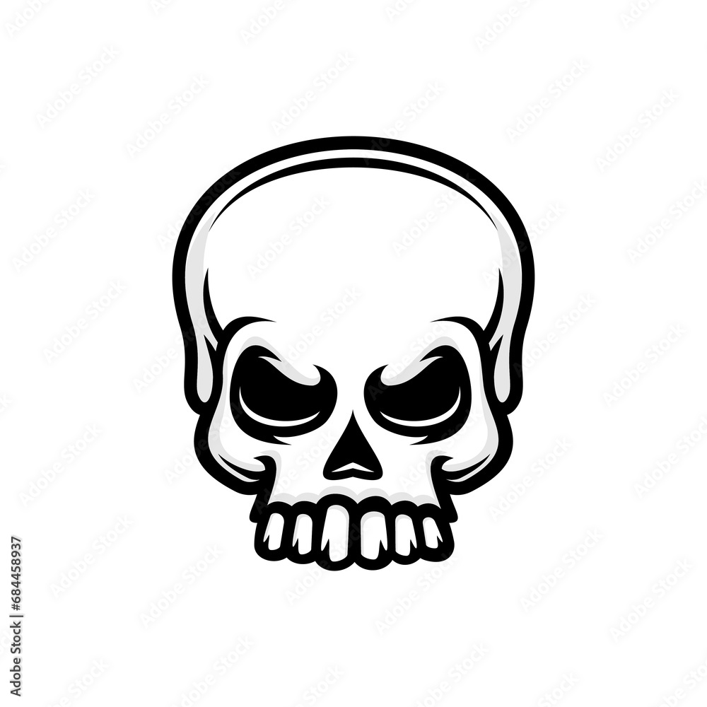 Skull head vector on white background Skull head vector on white background