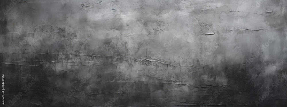 Generative AI image of an old black painted wall with grey cement texture