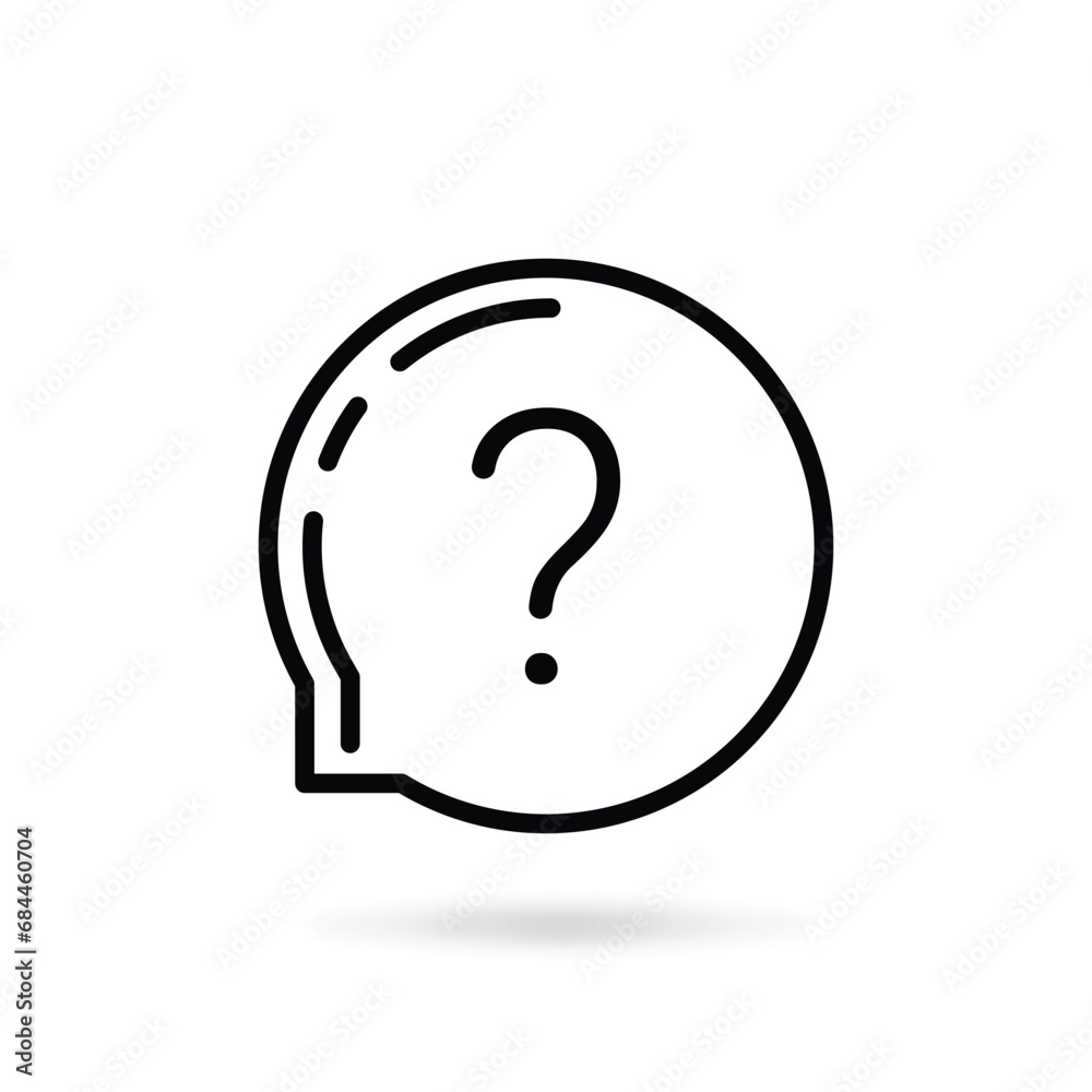 black thin line round bubble with question mark. stroke art trend modern web quick tips logotype graphic outline design isolated on white. concept of search and find decision or did you know message black thin line round bubble with question mark. stroke art trend modern web quick tips logotype graphic outline design isolated on white. concept of search and find decision or did you know message