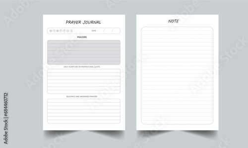 Editable Daily Prayer Journal Planner KDP Interior Printable Template Design.