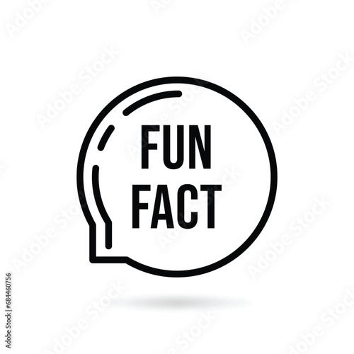 fun fact thin line black bubble. flat stroke style modern logotype graphic art linear design isolated on white background. concept of cool advice or interesting info