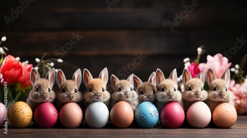 Cute Kitten Wearing Easter Rabbits Ears , Background HD, Illustrations