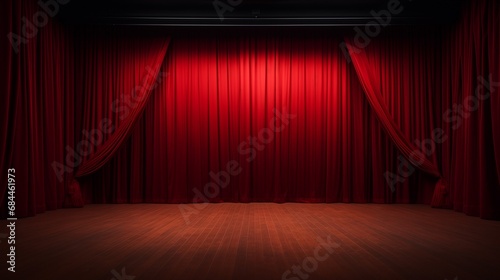 真っ赤なカーテンが掛かった舞台 photo
