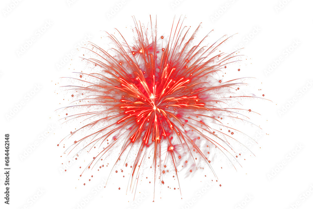 Red and white fireworks on white Red and white fireworks on white