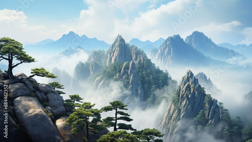 Landscape of Mount Huangshan yellow mountain