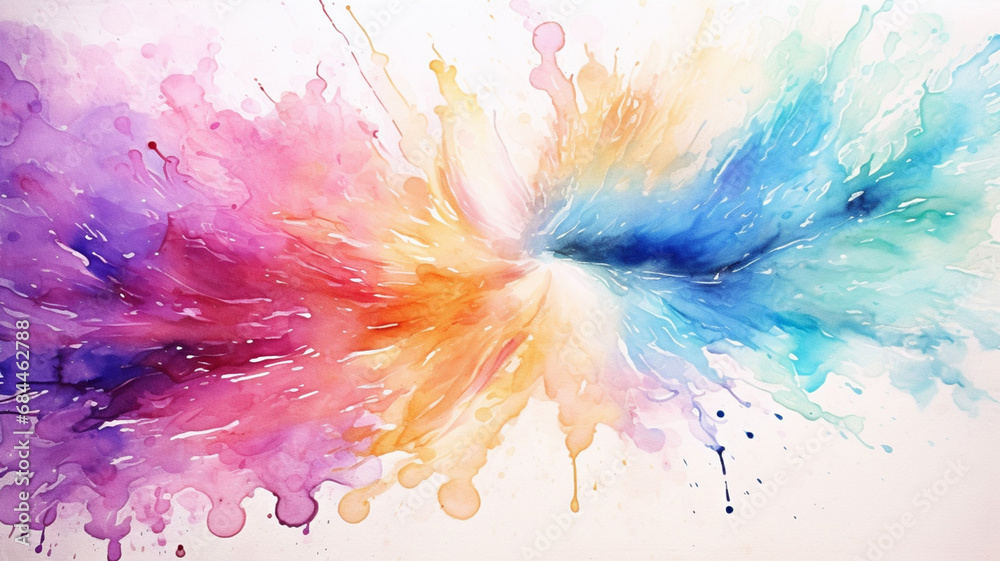 Beautiful abstract hand draw watercolor with paint brushes