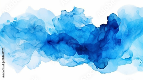 Beautiful abstract blue watercolor blot painted background