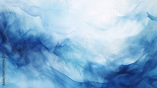 Abstract blue watercolor painting dark blue background