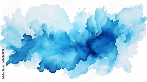Vibrance abstract blue watercolor blot painted background © BornHappy