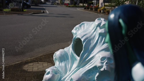 Yuki Onna Snow Women looking at the Frozen Skulls of her Victims, Fukusaki photo