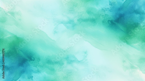 Hand drawn turquoise blue green watercolor gradient abstract bac photo