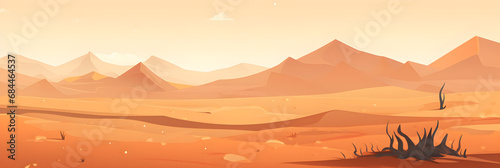 simple desert landscape background illustration 