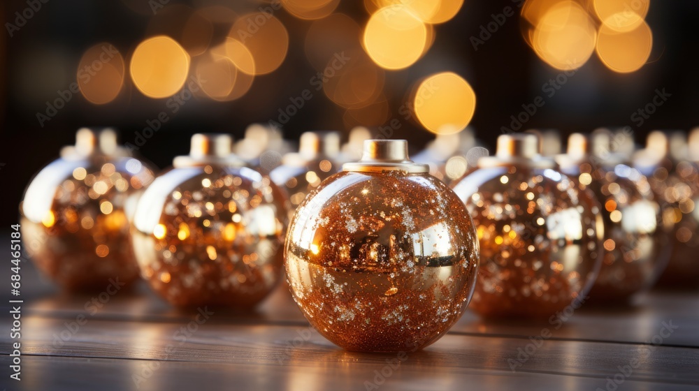 Fototapeta premium Festive Christmas Background Decorated Balls Xmas , Background HD, Illustrations