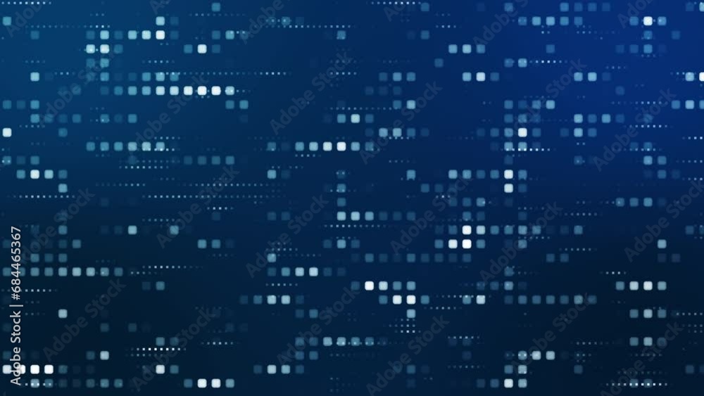 A pixelated blue pattern depicting a grid of small squares in varying shades of blue, creating a visually striking and vibrant composition