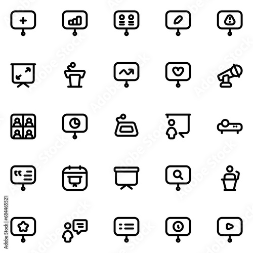 presentation line icon sheet