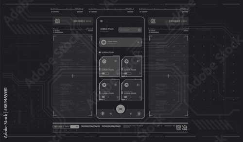Sci-fi futuristic hud dashboard display virtual reality technology screen. Game ui screen, Abstract digital technology UI, UX Futuristic HUD, FUI, Virtual Interface.