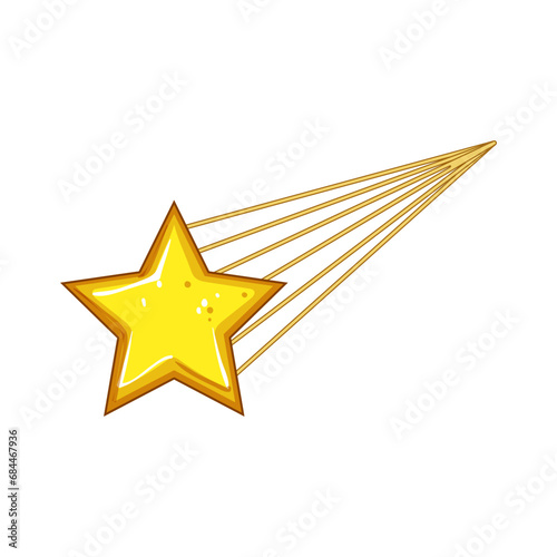 sky star shoot cartoon. ing meteor, meteorite bright, light black sky star shoot sign. isolated symbol vector illustration