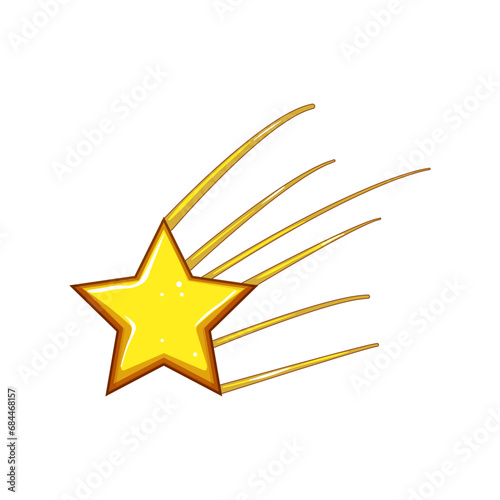 night star shoot cartoon. comet sky, ing meteor, meteorite bright night star shoot sign. isolated symbol vector illustration