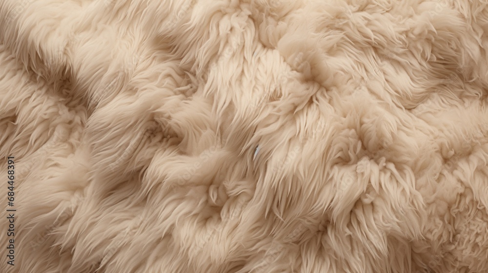 An intricately detailed photograph showcasing the natural texture of sheep's wool, with a close-up perspective that evokes the cozy comfort of cotton wool, featuring subtle beige tones. An intricately detailed photograph showcasing the natural texture of sheep's wool, with a close-up perspective that evokes the cozy comfort of cotton wool, featuring subtle beige tones.