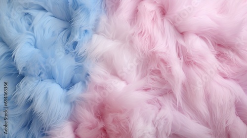An intricately detailed image that immerses you in the soft and dreamy texture of eco fur, with its delightful baby pink and blue tones, evoking the joy of cotton candy