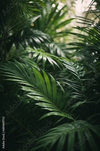 Beautiful green background with leaves of plants in the forest.