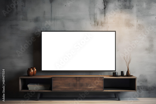empty Flat screen TV , mock up, high resolution photography generated by AI