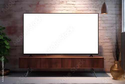 empty Flat screen TV , mock up, high resolution photography generated by AI