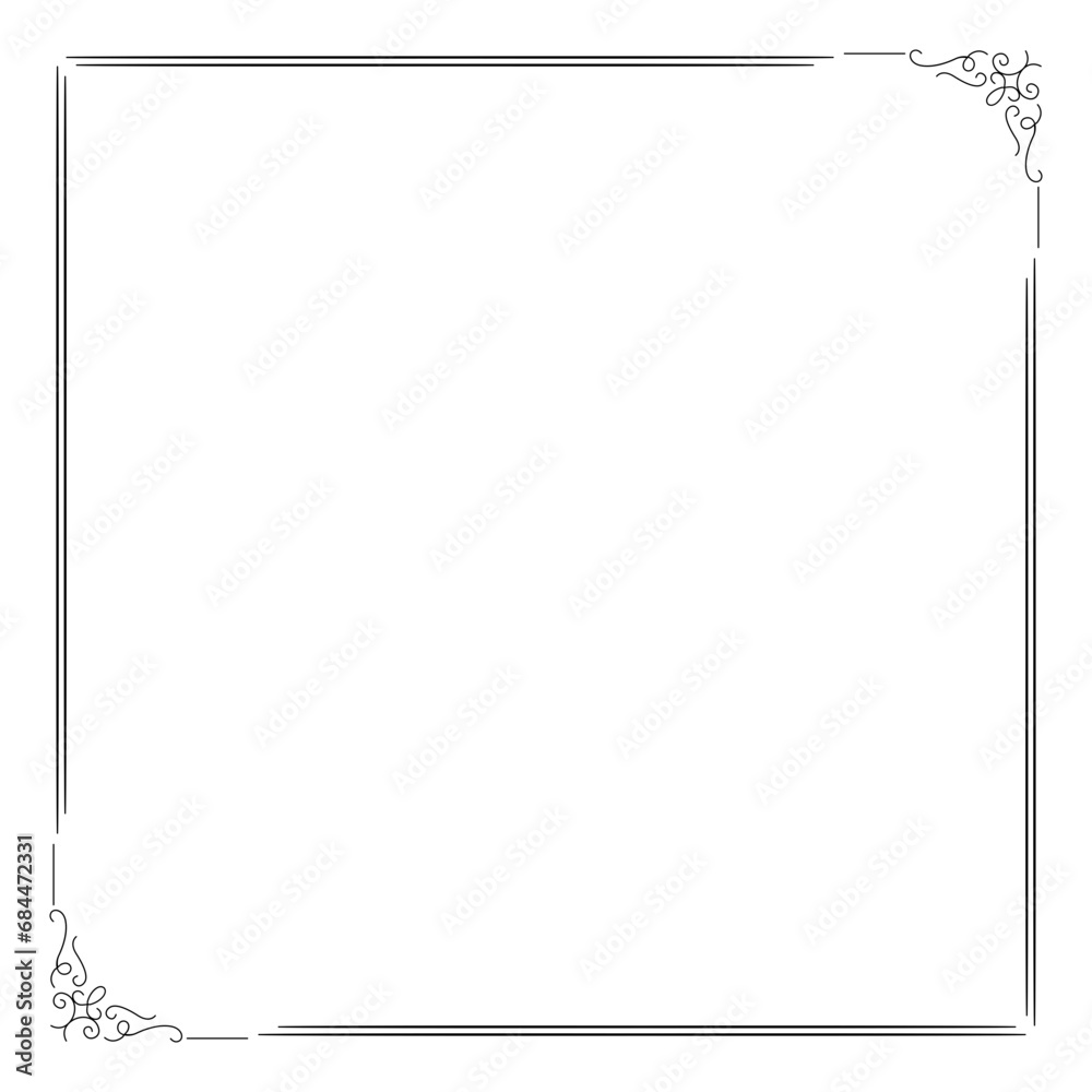 Fototapeta premium Decorative square frame. Square frame vector illustration. Suitable for wedding invitation, aesthetic decoration, social media post, banner, promotion, advertising, etc.