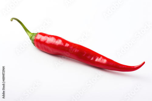 Red hot chili pepper on white background