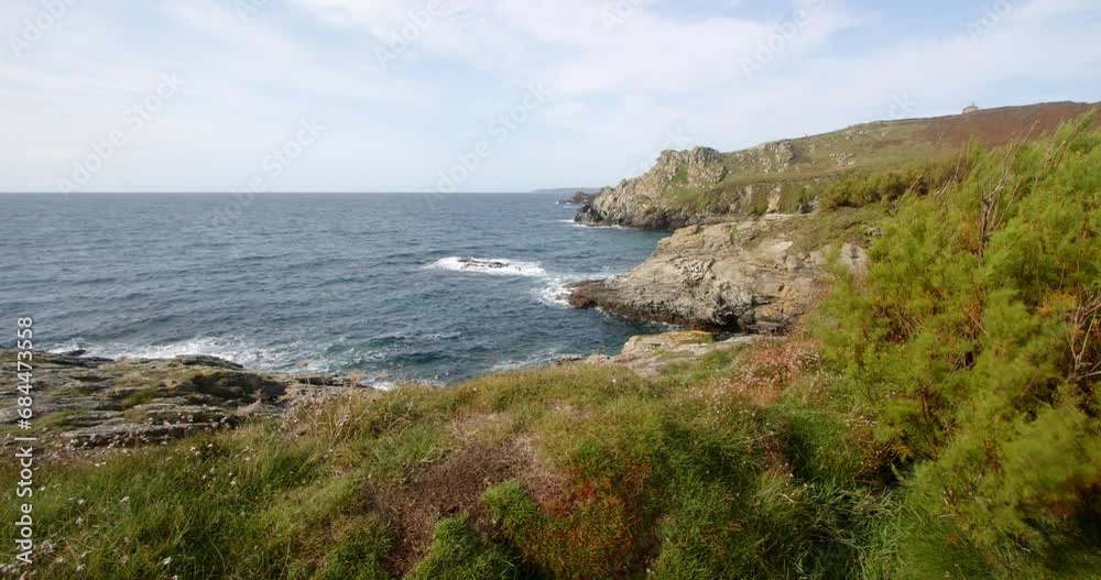 extra wide shot of Piskies Cove in Cornwall extra wide shot of Piskies Cove in Cornwall