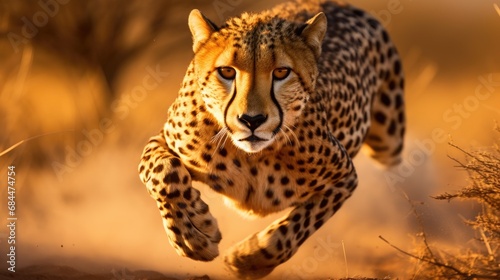 Cheetah running in the savannah © Lubos Chlubny