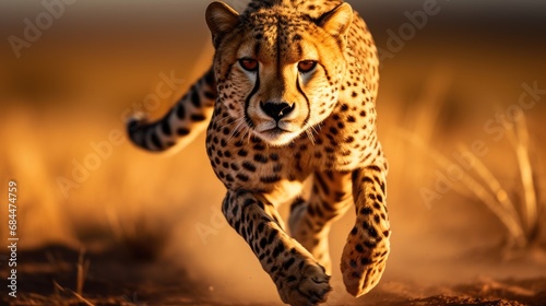Cheetah running in the savannah © Lubos Chlubny