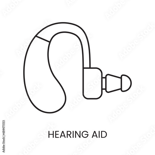 People with disabilities, hearing problems line icon vector