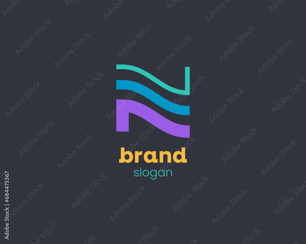 Creative simple modern initial letter n logo Creative simple modern initial letter n logo