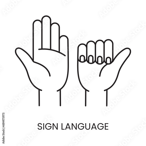 People with disabilities, Mute or nonverbal mute person deprived of oral speech, deaf mute line icon vector
