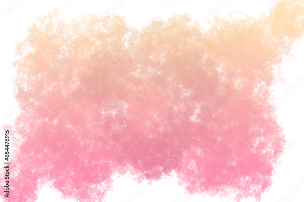 Pink-orange water color paint background design, cloud texture, illustration. hand-draw