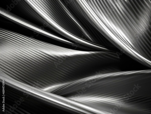 Black and white abstract background with a metallic texture. Generative AI.