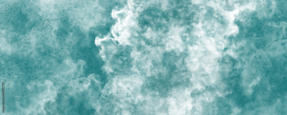 Abstract watercolor illustration featuring a Blue and white sky with wispy clouds, set against a turquoise background reminiscent of cement wall texture with old grunge elements Abstract watercolor illustration featuring a Blue and white sky with wispy clouds, set against a turquoise background reminiscent of cement wall texture with old grunge elements