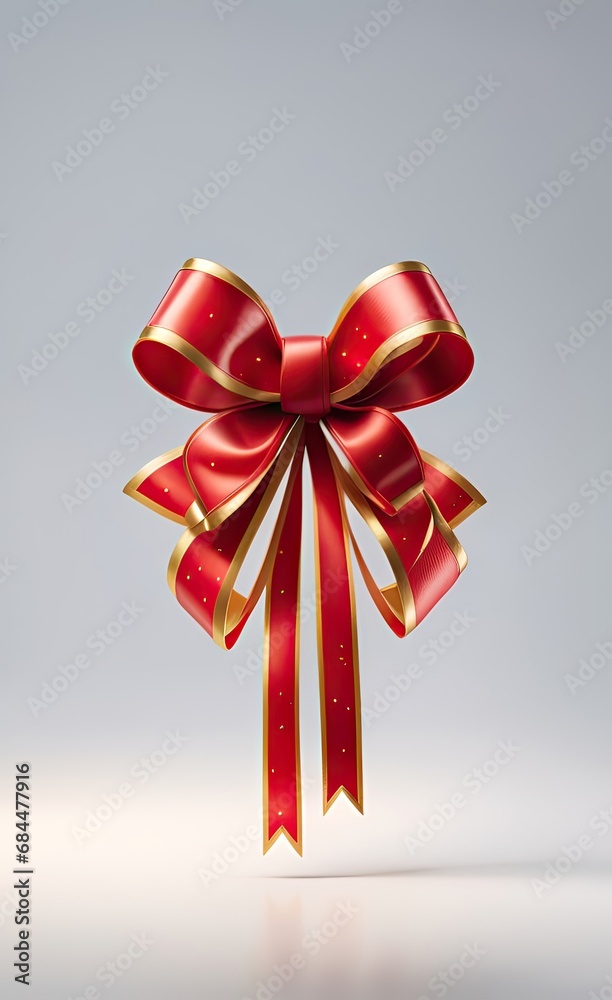 red bow with ribbon