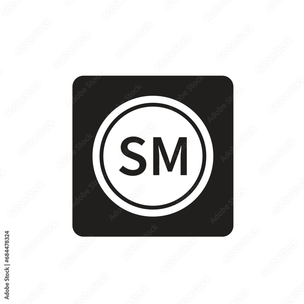 SM icon service mark icon vector logo design template SM icon service mark icon vector logo design template