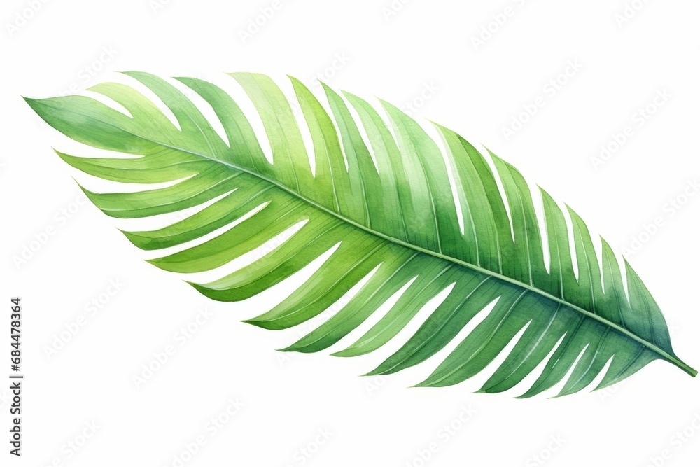 Watercolor palm leaf isolated on white background. AI generative Watercolor palm leaf isolated on white background. AI generative